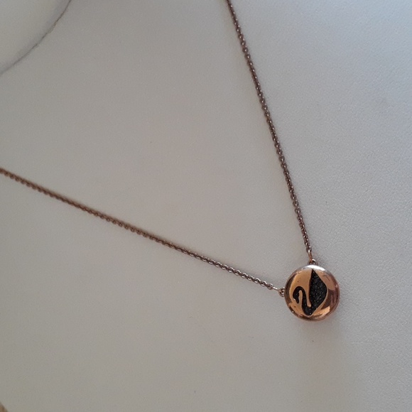 Authentic Swarovski Swan Stamped Rose Gold Necklace MM105 - Picture 5 of 10